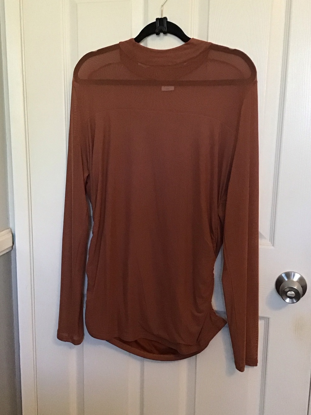 Women's Long-Sleeve Crew Neck Blouse - Rust